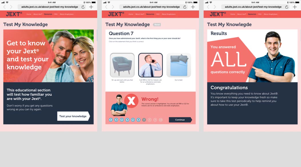 Test my knowledge quiz module